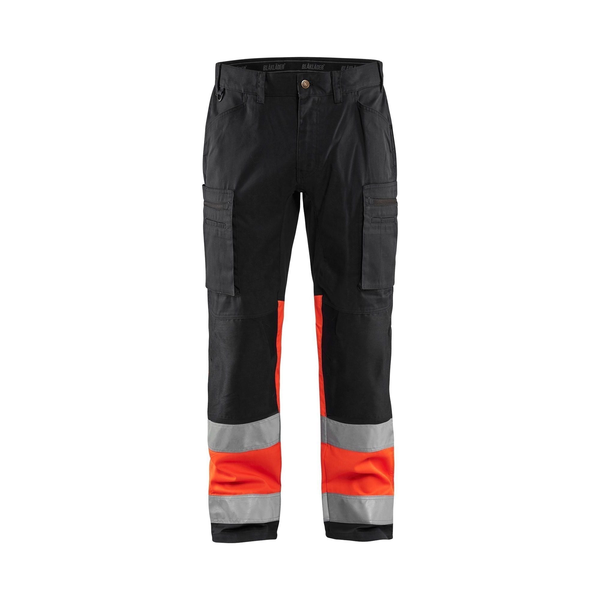 BlÅklder 1551 High Vis Buks Med Stretch Sort High Vis Rød Herre Sort High Vis Rød C44 Bukser Arbejdstøj Blyantlomme - BlÅklÄder Jeans - 7330509663196
