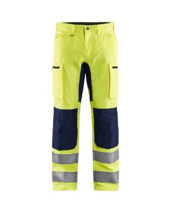BlÅklder 1585 High Vis Buks Med Stretch High Vis Gul Marineblå Herre High Vis Gul Marineblå C44 Bukser Baglomme Bukser - BlÅklÄder Jeans  - 7330509773772