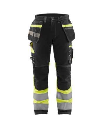 BlÅklder 1794 High Vis Buks Med Stretch Herre Sort High Vis Gul C44 Bukser Baglomme Bukser - BlÅklÄder Jeans  - 7330509767337