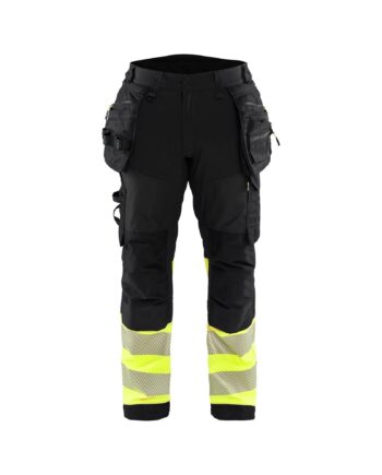 BlÅklder 1821 High Vis Softshell Buks Sort High Vis Gul Herre Sort High Vis Gul C44 Softshell Bukser Arbejdsbukser Baglomme - BlÅklÄder Jeans  - 7330509878910