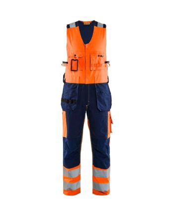 BlÅklder 2653 High Vis Helbuks High Vis Orange Marineblå C44 Bukser BlÅklder Helbusker - BlÅklÄder Jeans  - 7330509353134