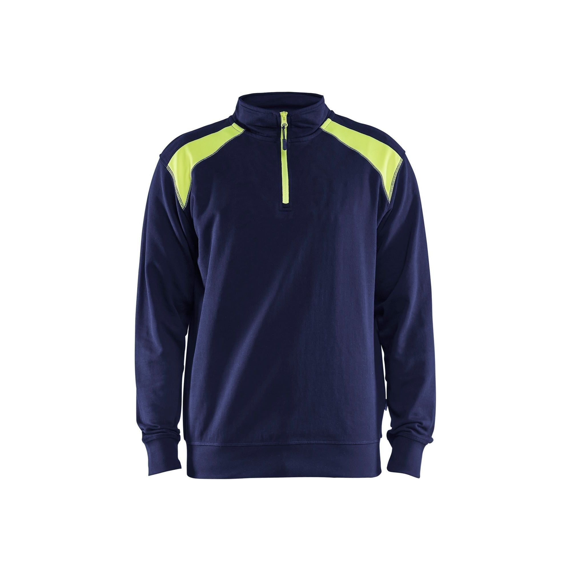 BlÅklder 3353 Sweatee Shirt Half Zip Marineblå High Vis Gul Herre Marineblå High Vis Gul Sweatee Shirt BlÅklder Herre - BlÅklÄder Shirt - 7330509597149