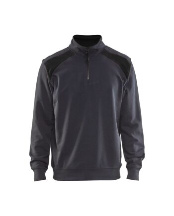 Sort BlÅklder 3353 Sweatee Shirt Half Zip Mellemgrå Herre Mellemgrå Sweatee Shirt BlÅklder Herre - BlÅklÄder Shirt  - 7330509697252