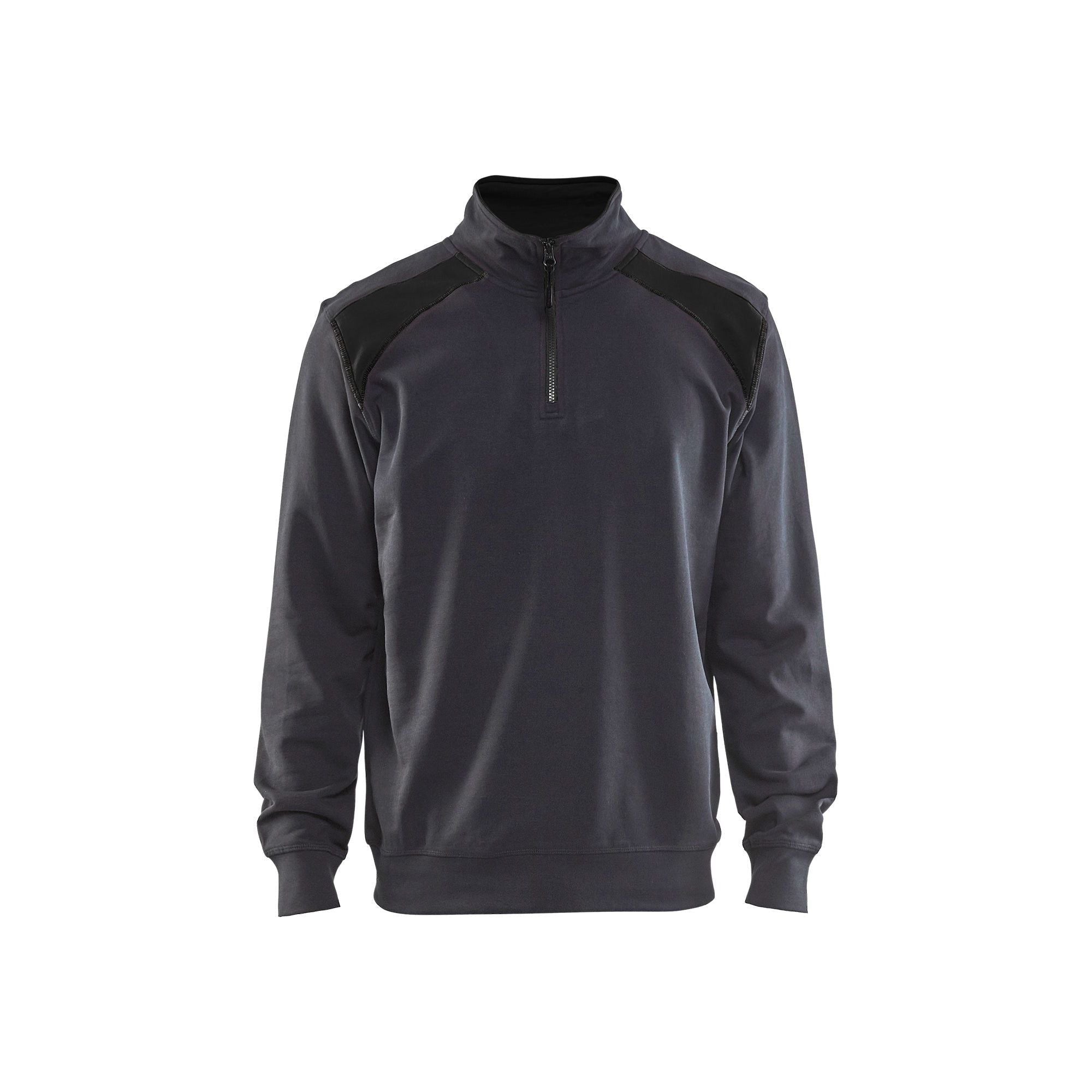 Sort BlÅklder 3353 Sweatee Shirt Half Zip Mellemgrå Herre Mellemgrå Sweatee Shirt BlÅklder Herre - BlÅklÄder Shirt - 7330509697252