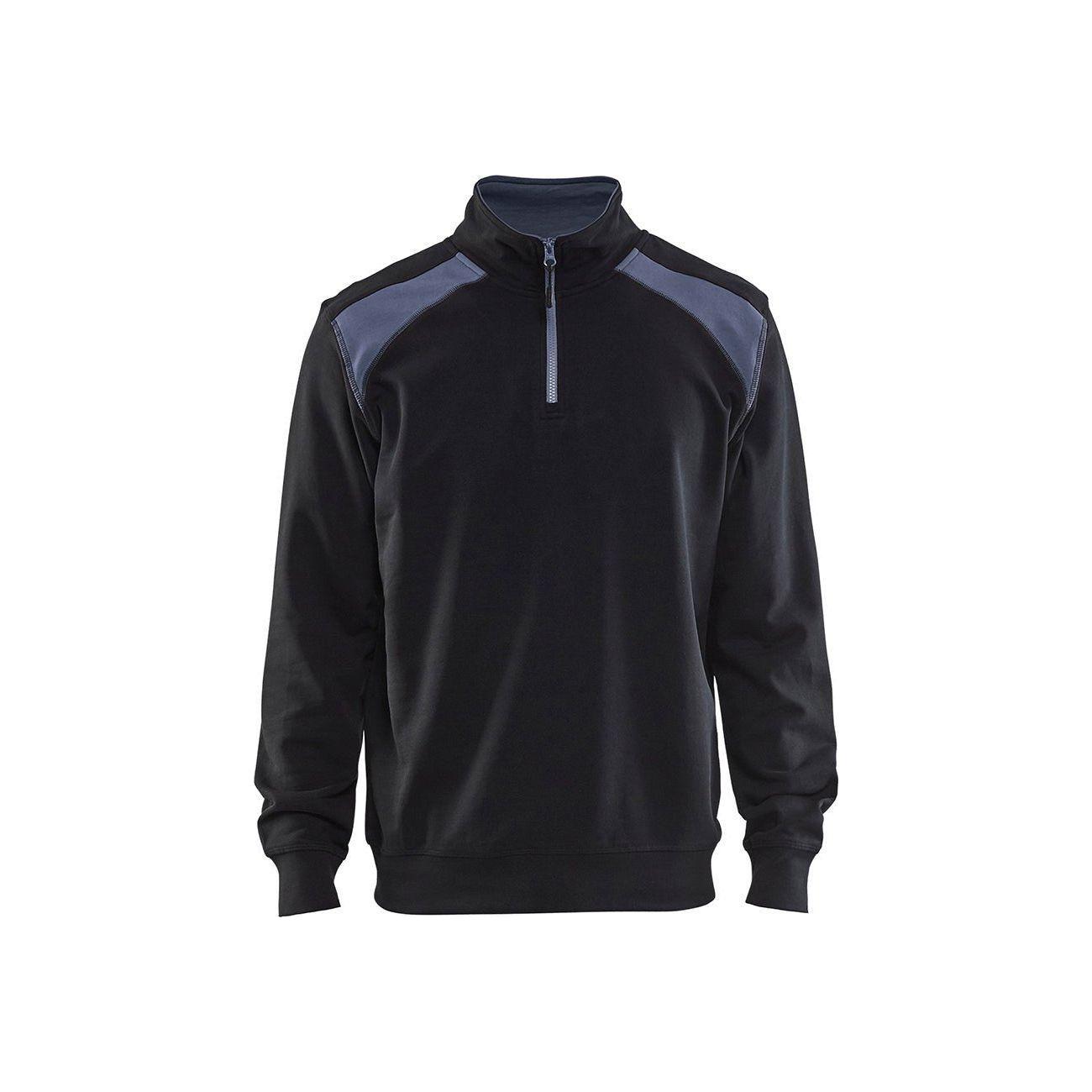 BlÅklder 3353 Sweatee Shirt Half Zip Sort Grå Herre Sort Grå Sweatee Shirt BlÅklder Herre - BlÅklÄder Shirt - 7330509456385