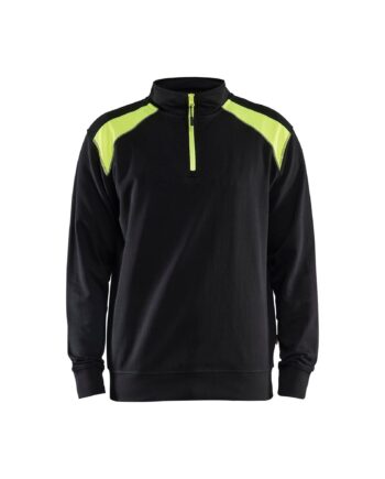 BlÅklder 3353 Sweatee Shirt Half Zip Sort High Vis Gul Herre Sort High Vis Gul Sweatee Shirt BlÅklder Herre - BlÅklÄder Shirt  - 7330509597224