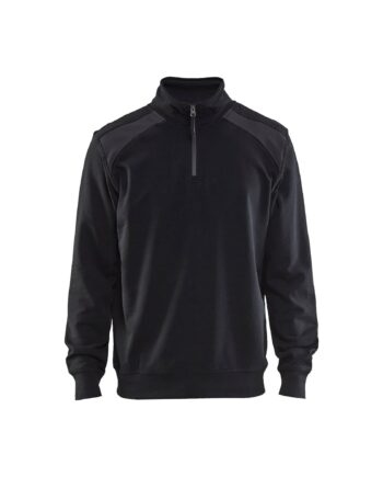 BlÅklder 3353 Sweatee Shirt Half Zip Sort Mellemgrå Herre Sort Mellemgrå Sweatee Shirt BlÅklder Herre - BlÅklÄder Shirt  - 7330509813973