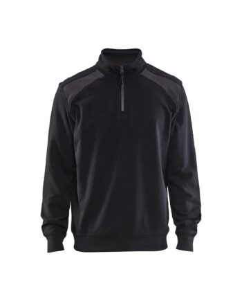 BlÅklder 3353 Sweatee Shirt Half Zip Sort Mørk Grå Herre Sort Mørk Grå Sweatee Shirt BlÅklder Herre - BlÅklÄder Shirt  - 7330509597286