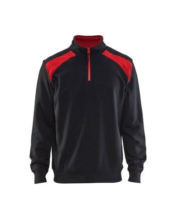 BlÅklder 3353 Sweatee Shirt Half Zip Sort Rød Herre Sort Rød Sweatee Shirt BlÅklder Herre - BlÅklÄder Shirt  - 7330509456224