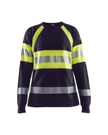 BlÅklder 3494 Brandhæmmende Shirt Lang ærme Dame Marineblå High Vis Gul Shirts Arbejdstøj Beklædning - BlÅklÄder Shirt  - 7330509784150