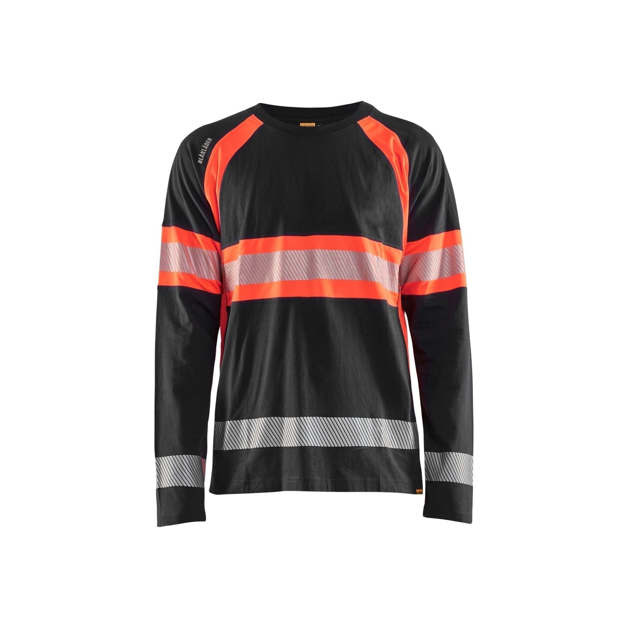 BlÅklder 3510 High Vis Shirt Lang ærme Herre Sort High Vis Rød Shirts BlÅklder Iso 20471 Klasse - BlÅklÄder Shirt - 7330509799451