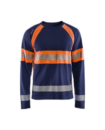 BlÅklder 3510 High Vis Shirt Lang ærme Herre Marineblå High Vis Orange Shirts BlÅklder Iso 20471 Klasse - BlÅklÄder Shirt  - 7330509714072