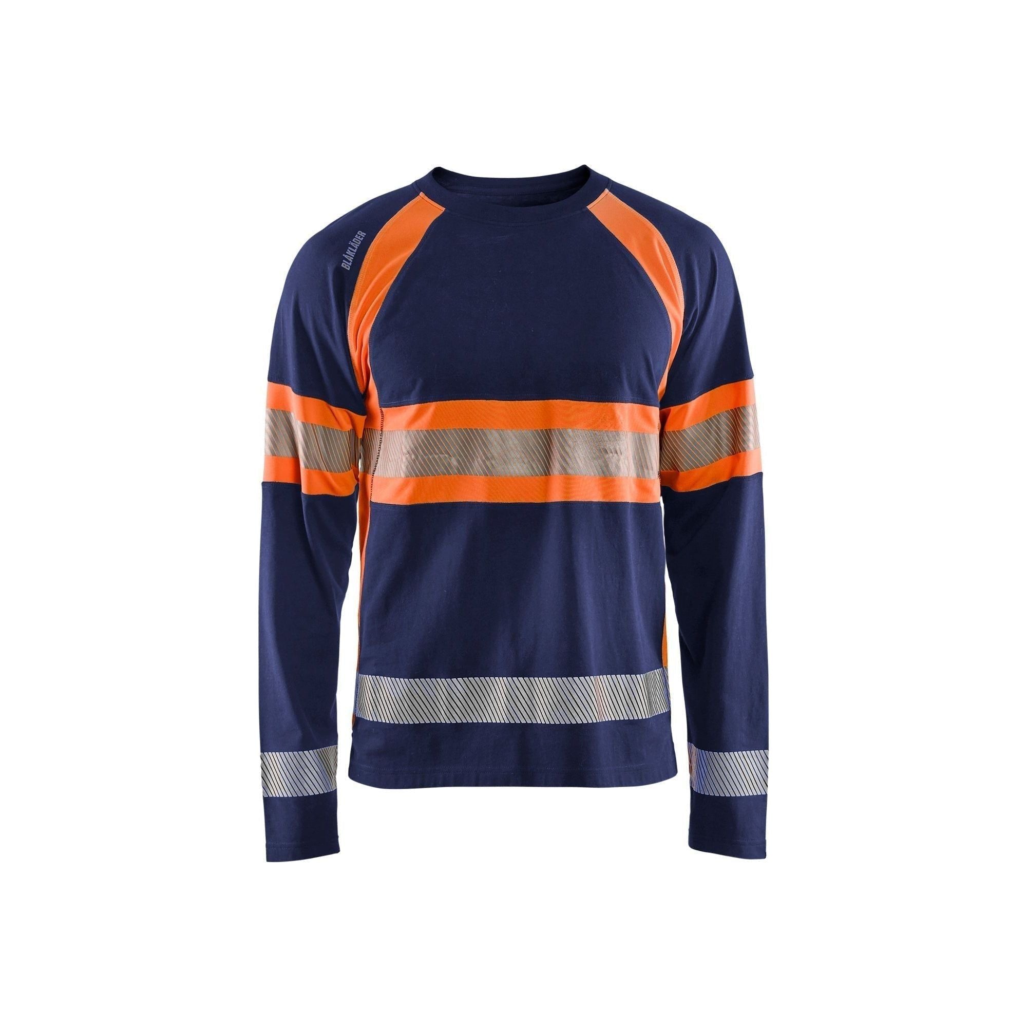 BlÅklder 3510 High Vis Shirt Lang ærme Herre Marineblå High Vis Orange Shirts BlÅklder Iso 20471 Klasse - BlÅklÄder Shirt - 7330509714072