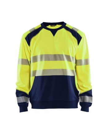 BlÅklder 3541 High Vis Sweatee Shirt Herre High Vis Gul Marineblå Sweatee Shirt BlÅklder Iso 20471 Klasse - BlÅklÄder Shirt  - 7330509609798