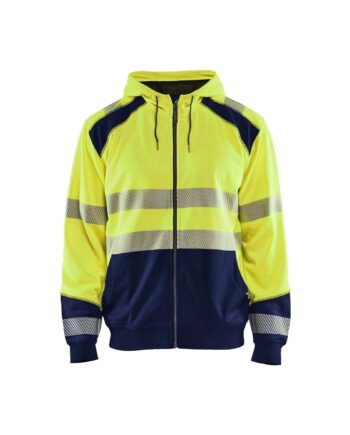 BlÅklder 3546 High Vis Hættetrøje Herre High Vis Gul Marineblå Sweatee Shirt BlÅklder Iso 20471 Klasse - BlÅklÄder Shirt  - 7330509609965