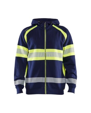 BlÅklder 3552 High Vis Hættetrøje Herre Marineblå High Vis Gul Sweatee Shirt BlÅklder Iso 20471 Klasse - BlÅklÄder Shirt  - 7330509830987