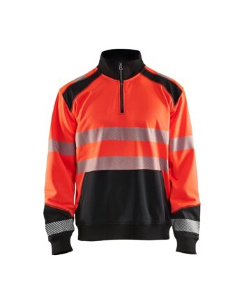 Sort BlÅklder 3556 High Vis Sweatee Shirt Half Zip Herre High Vis Rød Sweatee Shirt BlÅklder Iso 20471 Klasse - BlÅklÄder Shirt  - 7330509623534