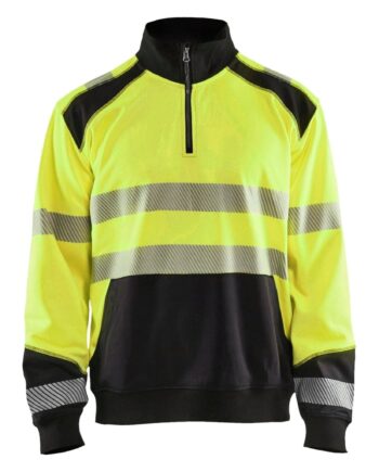 Sort BlÅklder 3556 High Vis Sweatee Shirt Half Zip Herre High Vis Gul Sweatee Shirt BlÅklder Iso 20471 Klasse - BlÅklÄder Shirt  - 7330509610213