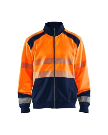 BlÅklder 3558 High Vis Sweatee Shirt Full Zip Herre High Vis Orange Marineblå Sweatee Shirt BlÅklder Iso 20471 Klasse - BlÅklÄder Shirt  - 7330509623619