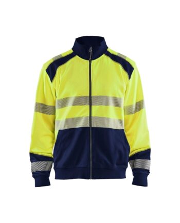 BlÅklder 3558 High Vis Sweatee Shirt Full Zip Herre High Vis Gul Marineblå Sweatee Shirt BlÅklder Iso 20471 Klasse - BlÅklÄder Shirt  - 7330509610299