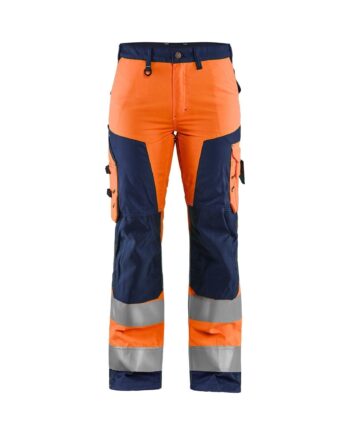 BlÅklder 7155 High Vis Buks Dame High Vis Orange Marineblå C34 Bukser Baglomme Blyantlomme - BlÅklÄder Jeans  - 7330509505168