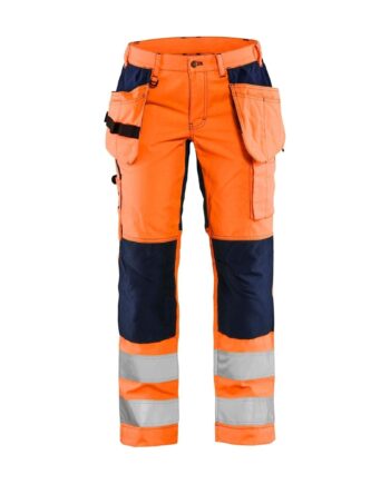 BlÅklder 7163 High Vis Buks Med Stretch Dame High Vis Orange Marineblå C34 Bukser Beklædning BlÅklder - BlÅklÄder Jeans  - 7330509882818