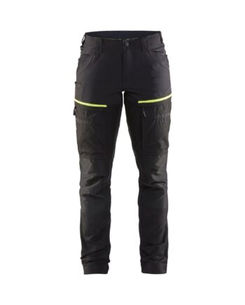 BlÅklder 7166 Dame Service Buks Med Stretch Sort High Vis Gul C32 Bukser Arbejdstøj Beklædning - BlÅklÄder Jeans  - 7330509800003
