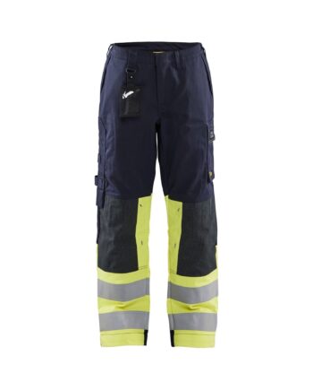 BlÅklder 7181 Flammehæmmende Multinorm Buks Dame Marineblå High Vis Gul C34 Bukser Antistatisk Baglomme - BlÅklÄder Jeans  - 7330509849019