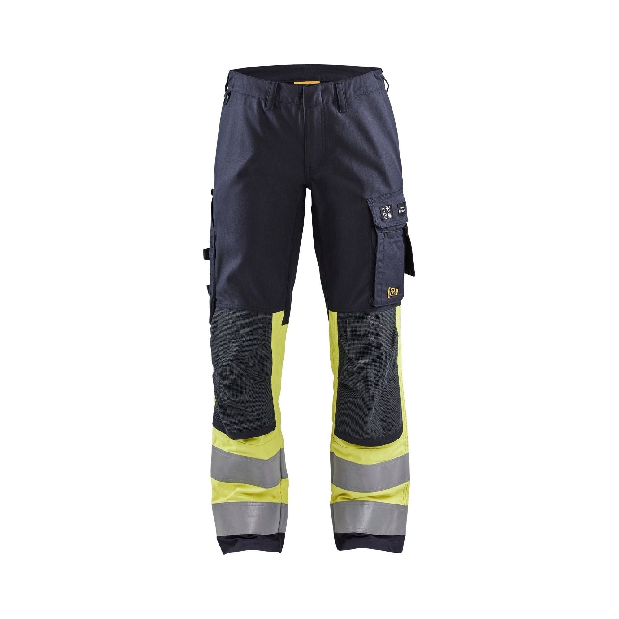 BlÅklder 7187 Flammehæmmende Multinorm Buks Inherent Med Stretch Dame Marineblå High Vis Gul C34 Bukser Antistatisk Baglomme - BlÅklÄder Jeans - 7330509805565