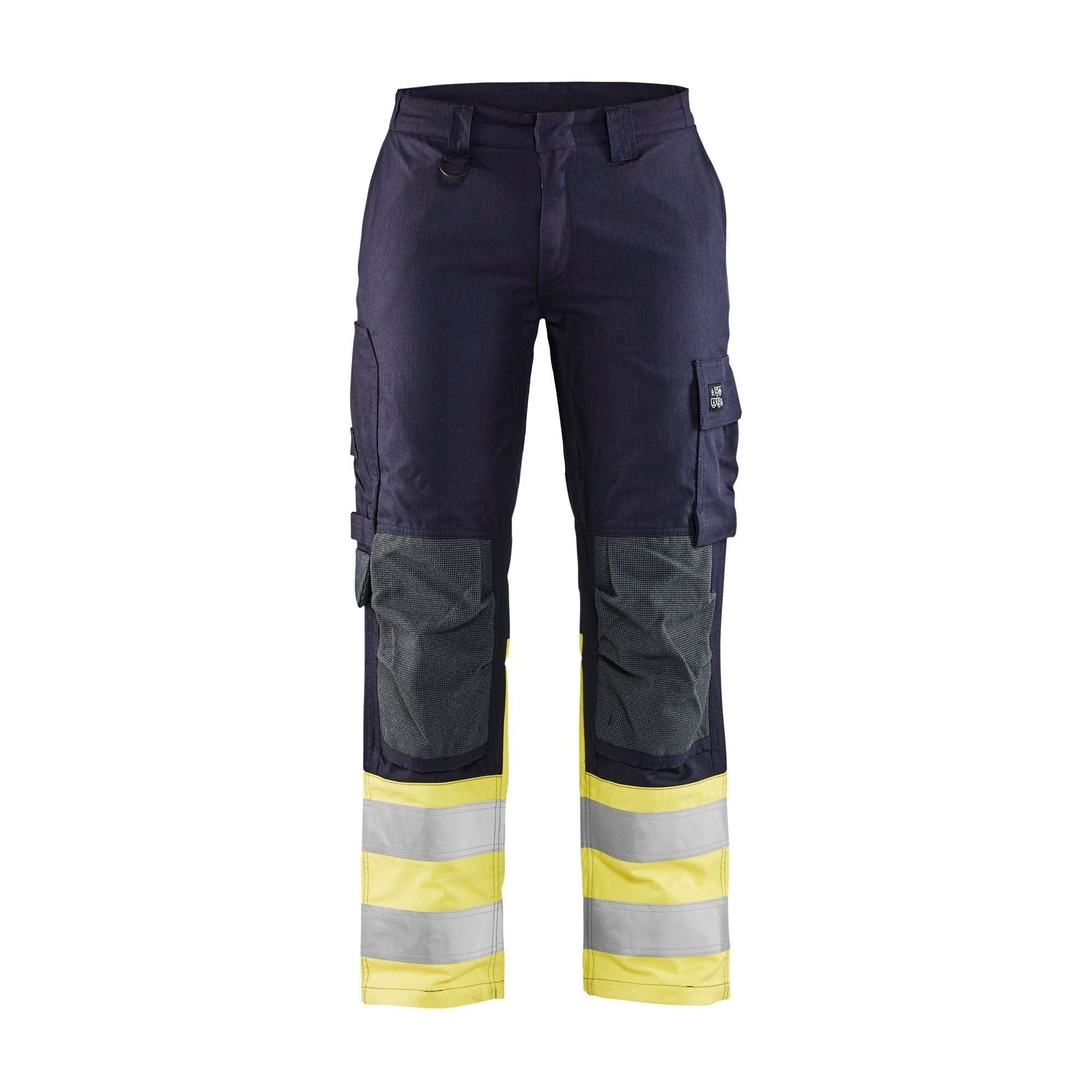 BlÅklder 7188 Flammehæmmende Multinorm Buks Inherent Dame Marineblå High Vis Gul C34 Bukser Antistatisk Baglomme - BlÅklÄder Jeans  - 7330509664049