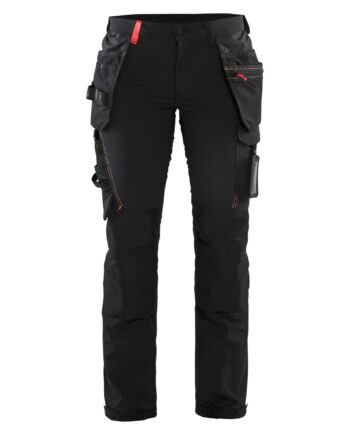 BlÅklder 7192 Håndværker Buks Vejs Stretch Dame Sort Rød C32 Bukser Baglomme BlÅklder - BlÅklÄder Jeans  - 7330509741825
