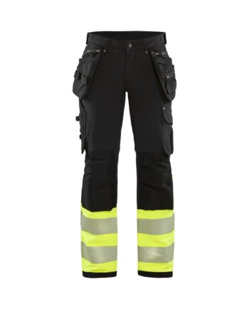 BlÅklder 7193 High Vis Buks Vejs Stretch Dame Sort High Vis Gul C34 Bukser Baglomme BlÅklder - BlÅklÄder Jeans  - 7330509776896