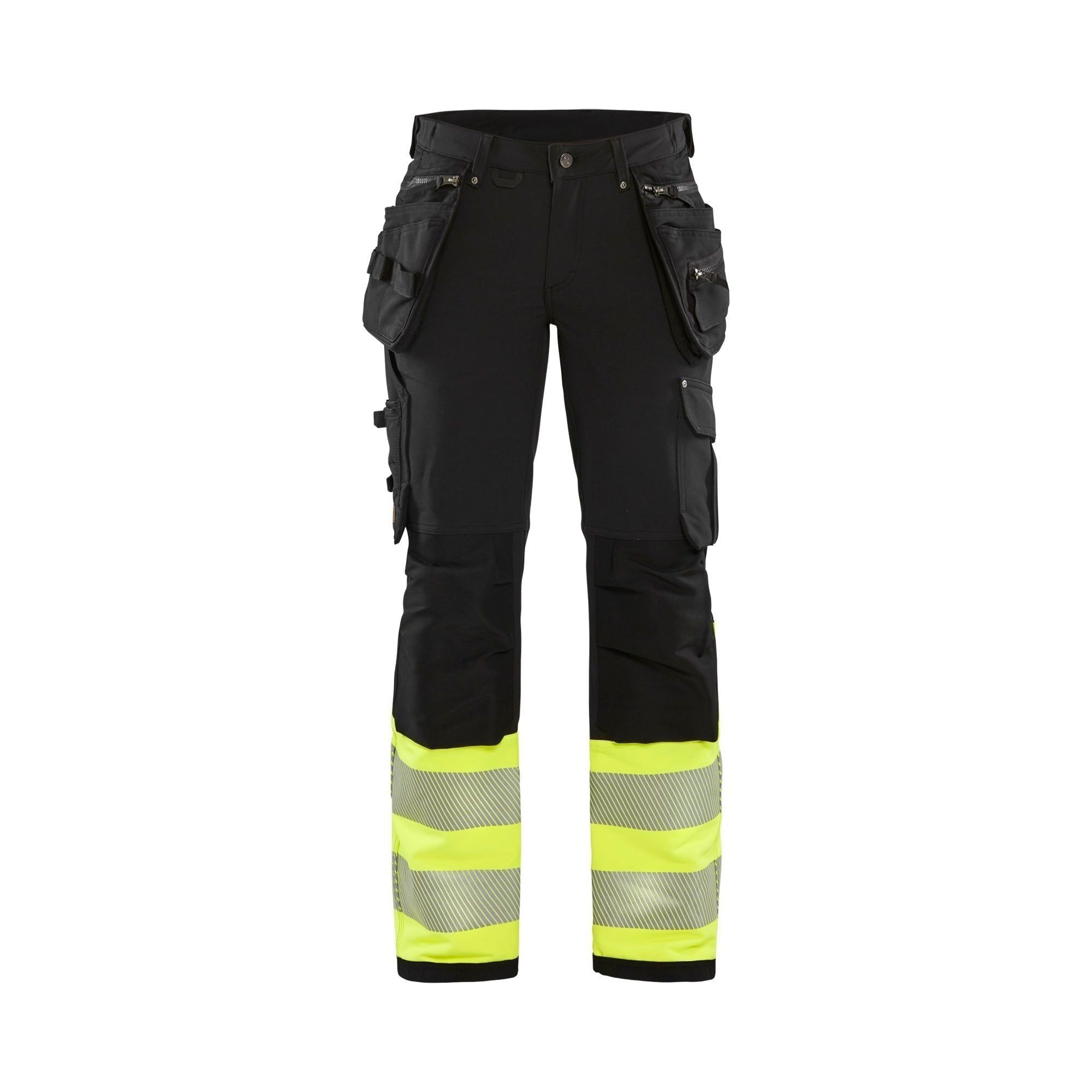 BlÅklder 7193 High Vis Buks Vejs Stretch Dame Sort High Vis Gul C34 Bukser Baglomme BlÅklder - BlÅklÄder Jeans  - 7330509776896