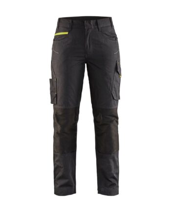 BlÅklder 7195 Service Buks Med Stretch Dame Sort High Vis Gul C32 Bukser Baglomme Blyantlomme - BlÅklÄder Jeans  - 7330509647073