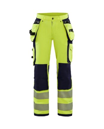 BlÅklder 7197 High Vis Buks Vejs Stretch Dame High Vis Gul Marineblå C34 Bukser Baglomme Blyantlomme - BlÅklÄder Jeans  - 7330509729410