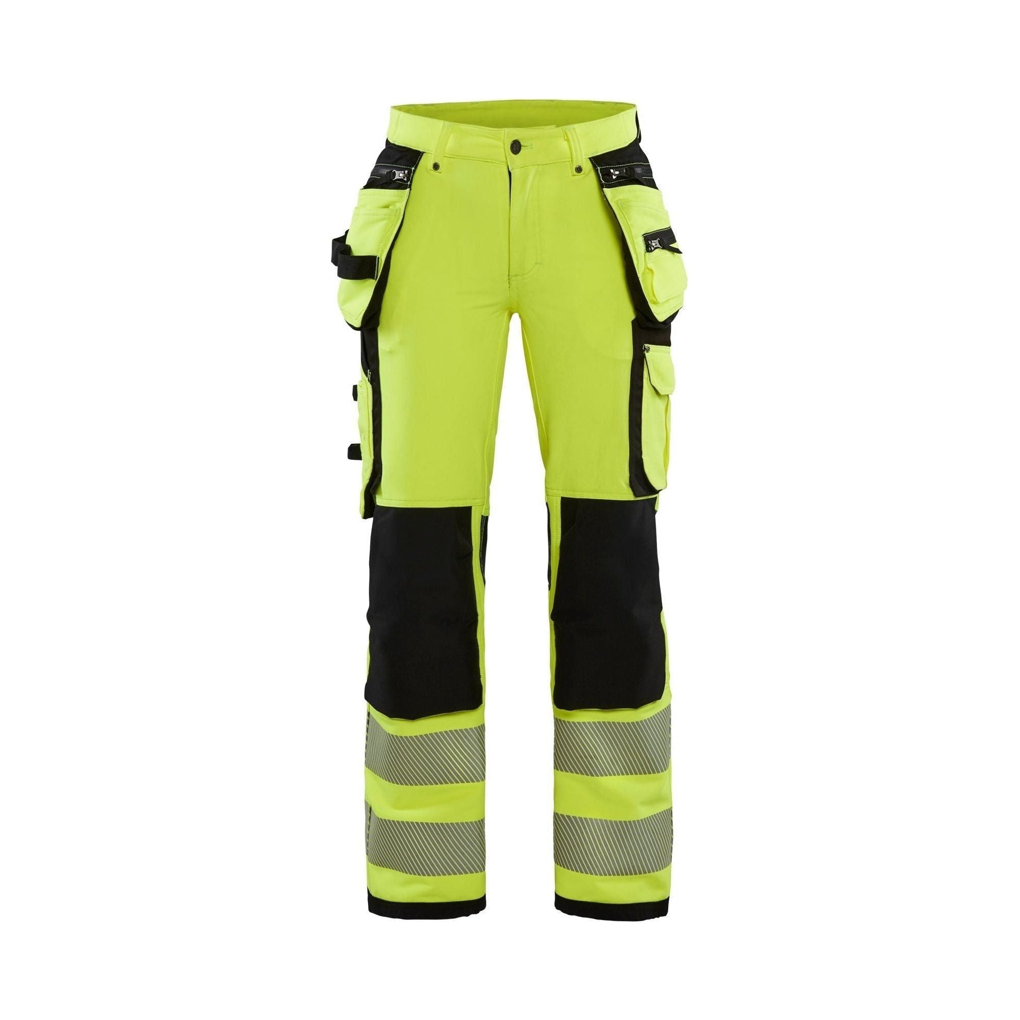 Sort BlÅklder 7197 High Vis Buks Vejs Stretch Dame High Vis Gul C34 Bukser Baglomme Blyantlomme - BlÅklÄder Jeans - 7330509729571