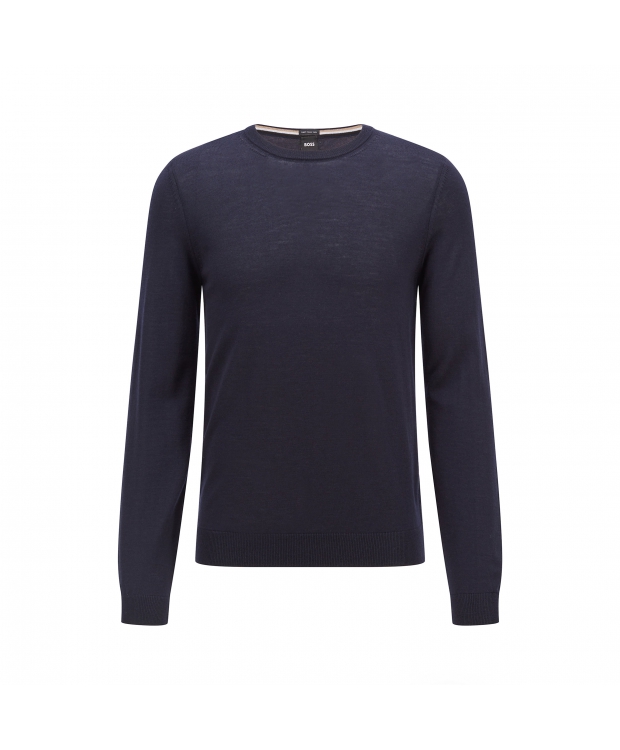 Navy Boss Sweatee Shirt Til Herre - Boss Shirt