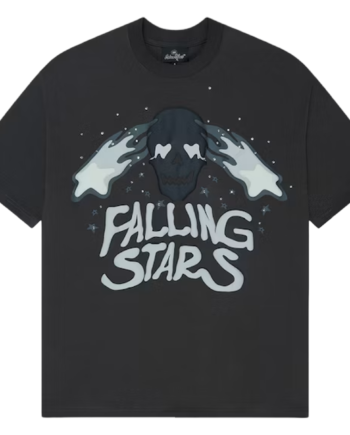 Sort Broken Planet Falling Stars Shirt Soot Black - Broken Planet Shirt  - 1199007875168