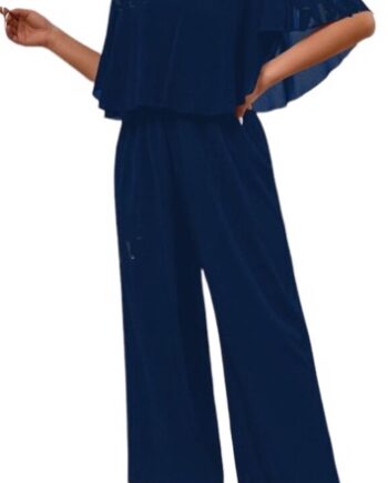 Buksedragt Med Blondeoverdel Liselotte Navy - Jeans
