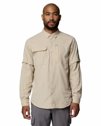 Columbia Skien Valley Long Sleeve Shirt Mens Ancient Fossil - Shirt  - 198711905216