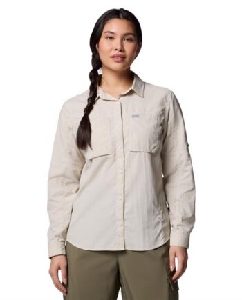 Columbia Womens Skien Valley Long Sleeve Shirt Dark Stone - Shirt  - 195982262925