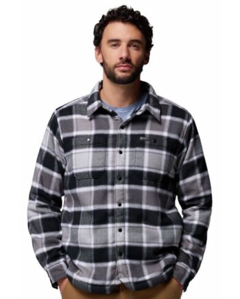 Sort Columbia Windward Shirt Jacket Black Trapper Windowpane - Columbia Shirt