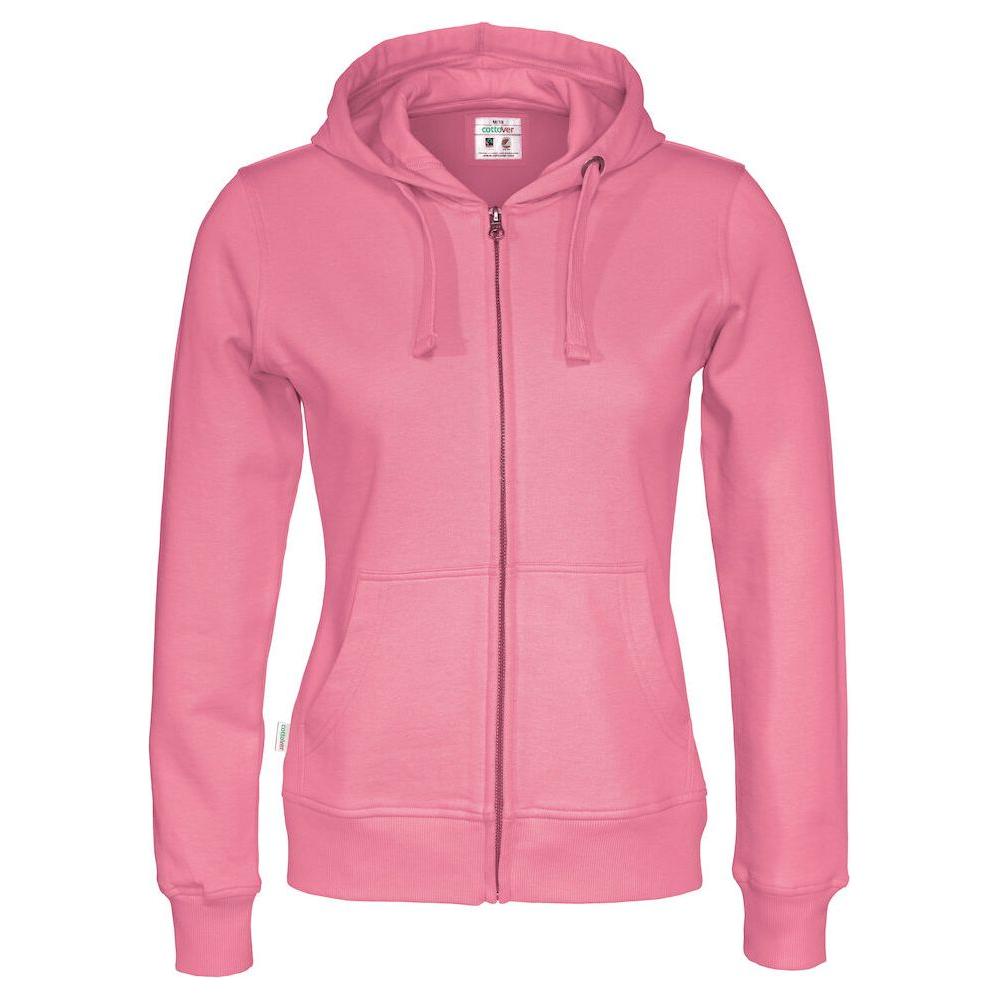 Pink Cottover Full Zip Hood Dame 141009 Sweatee Shirt Dame Fairtrade - Cottover Shirt - 7332643147891