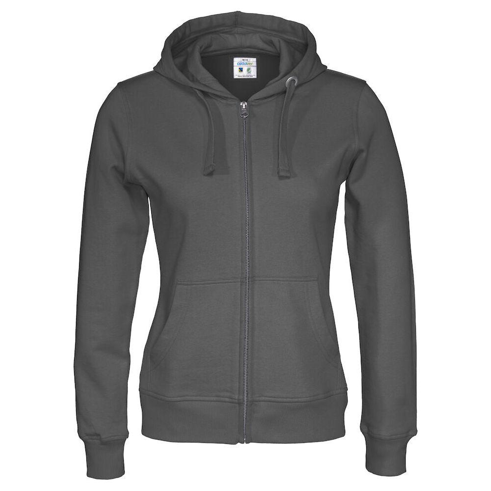 Cottover Full Zip Hood Dame 141009 Charcoal Sweatee Shirt Dame Fairtrade - Cottover Shirt - 7332643124311