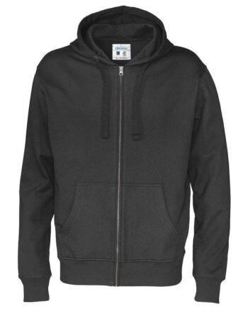 Sort Cottover Full Zip Hood Herre 141010 Black Sweatee Shirt Dame Fairtrade - Cottover Shirt  - 7332643252427