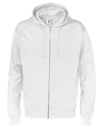 Hvid Cottover Full Zip Hood Herre 141010 White Sweatee Shirt Dame Fairtrade - Cottover Shirt  - 7332643252298