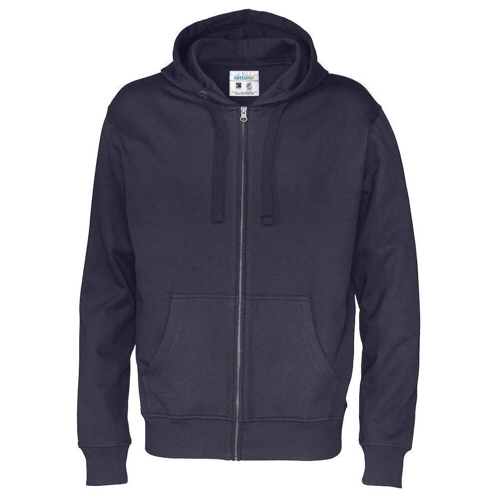 Cottover Full Zip Hood Herre 141010 Navy Sweatee Shirt Dame Fairtrade - Cottover Shirt - 7332643252397