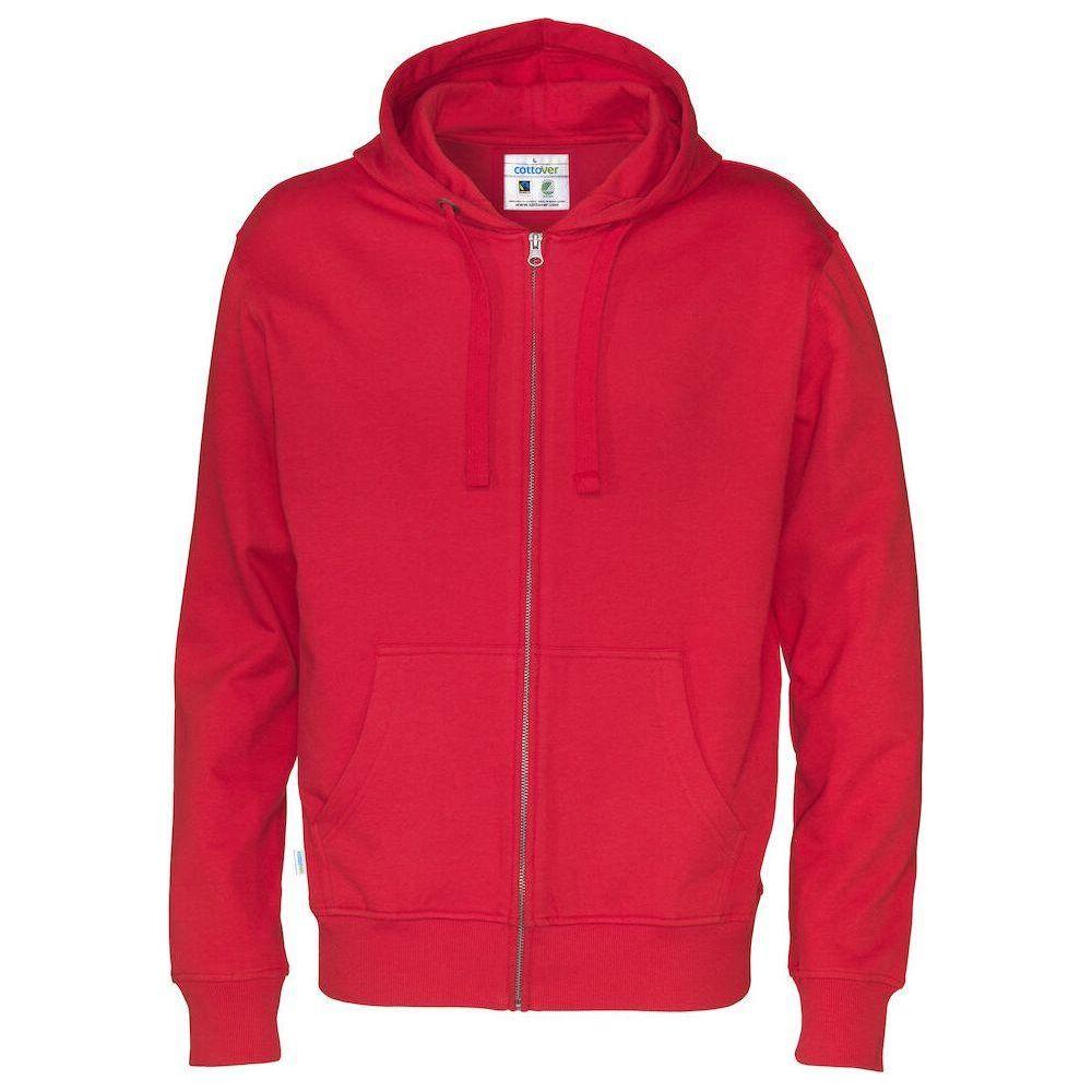 Cottover Full Zip Hood Herre 141010 Red Sweatee Shirt Dame Fairtrade - Cottover Shirt - 7332643252359