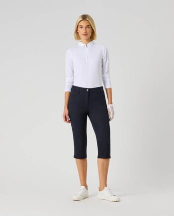 Navy Daily Sports Lyric Cropped Dame Bukser Str - Daily Sports Jeans  - 7314341305704