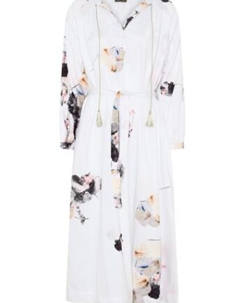 Hvid Lundgaard Kjole Blomsterprint - Lundgaard Jeans  - 5713270522589